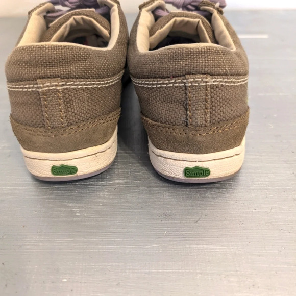 Simple Biodegradable Women’s Canvas  Olive Green eco Sneakers Size 7.5 - Picture 9 of 11